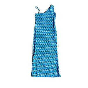 SALE 🦋Forever 21 Midi asymetric blue dress with side slit.